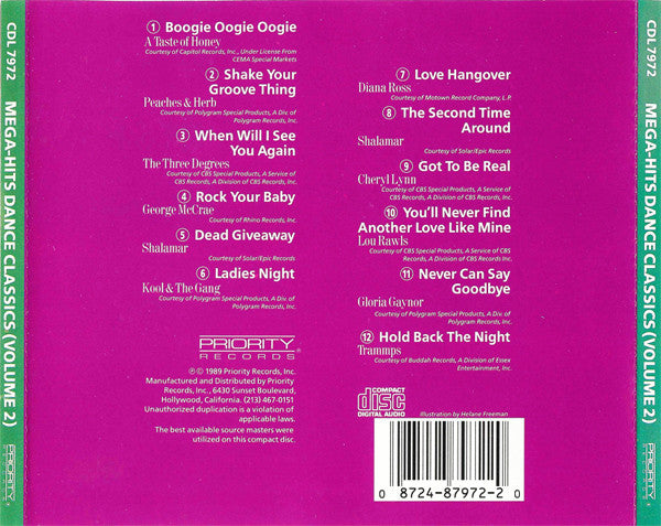 Various : Mega Hits Dance Classics Volume 2 (CD, Comp)