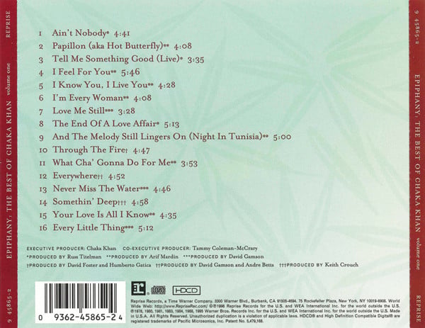 Chaka Khan : Epiphany: The Best Of Chaka Khan Volume One (HDCD, Comp)