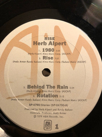 Herb Alpert : Rise (LP, Album, Ter)