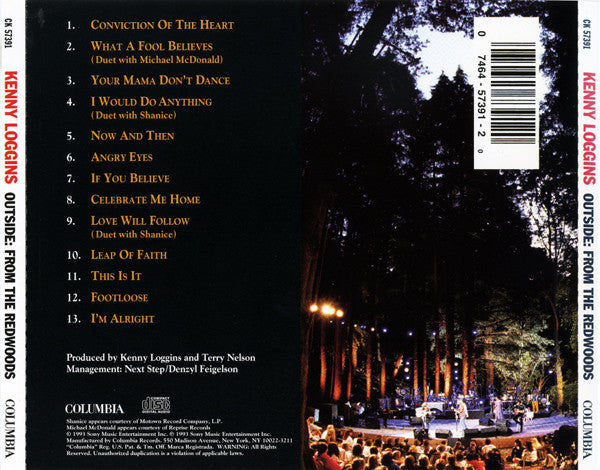 Kenny Loggins : Outside From The Redwoods (CD, Album, RP)