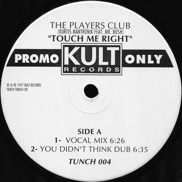 The Players Club : Touch Me Right (12", Promo)