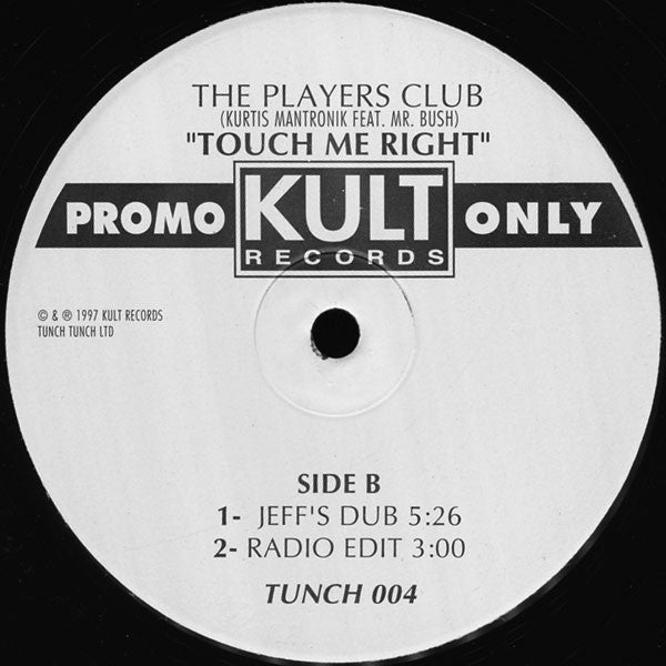 The Players Club : Touch Me Right (12", Promo)