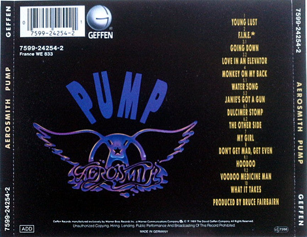 Aerosmith : Pump (CD, Album, RE)
