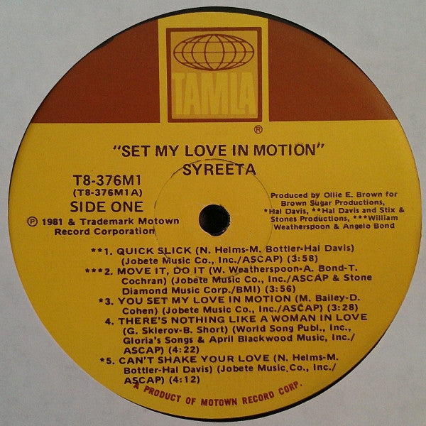 Syreeta : Set My Love In Motion (LP, Album)