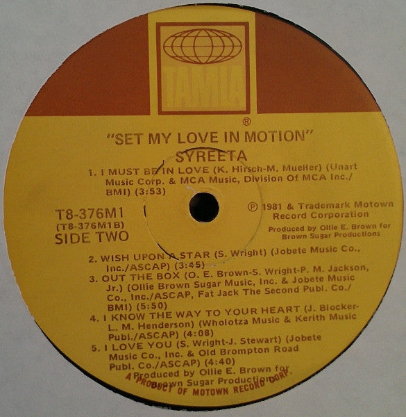 Syreeta : Set My Love In Motion (LP, Album)