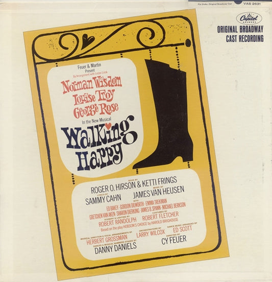 Norman Wisdom, Louise Troy, George Rose : Walking Happy (Original Broadway Cast Recording) (LP, Album, Mono)