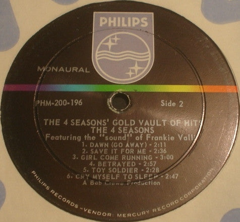 The Four Seasons : The 4 Seasons' Gold Vault Of Hits (LP, Comp, Mono)