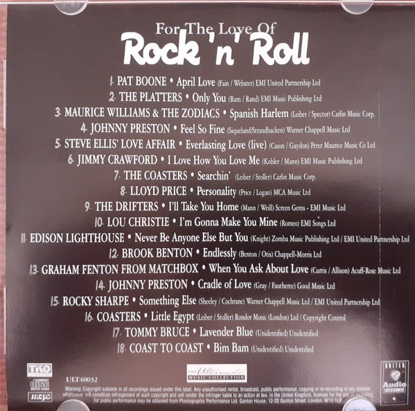 Various : For The Love Of Rock'n Roll (CD, Comp)