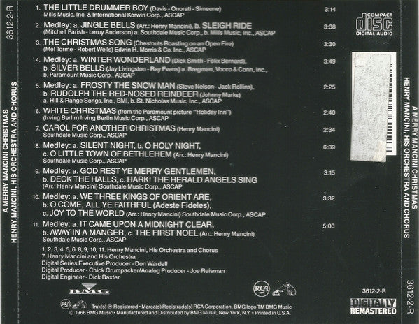 Henry Mancini, His Orchestra And Chorus* : A Merry Mancini Christmas (CD, Album, RE, RM, RP, Dis)