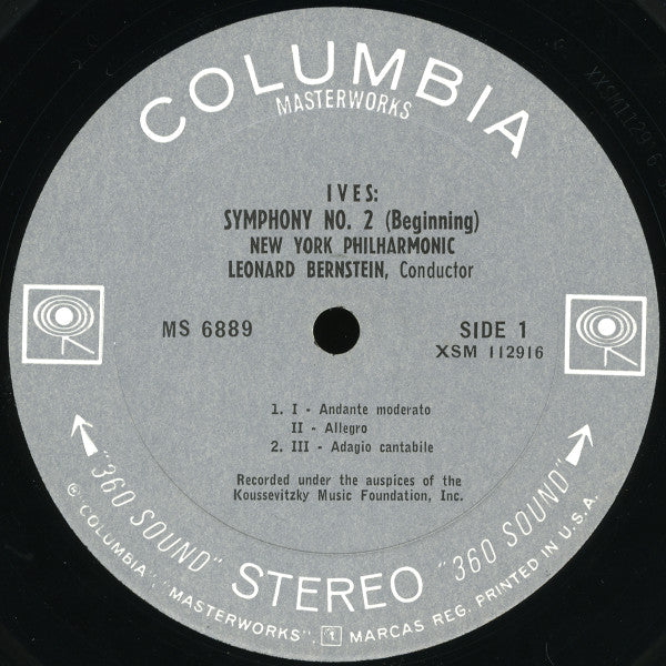 Charles Ives, Leonard Bernstein, New York Philharmonic : Symphony No. 2 And The Fourth Of July (LP, Album, RE, Ter)