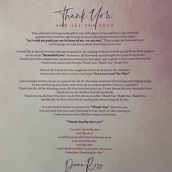 Diana Ross : Thank You (2xLP, Album, Ltd, Pin)