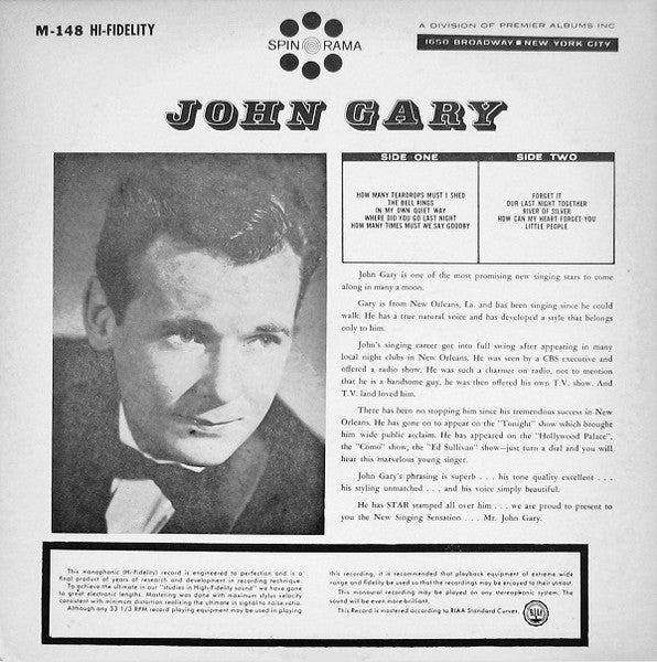 John Gary : The New Singing Sensation (LP, Mono)