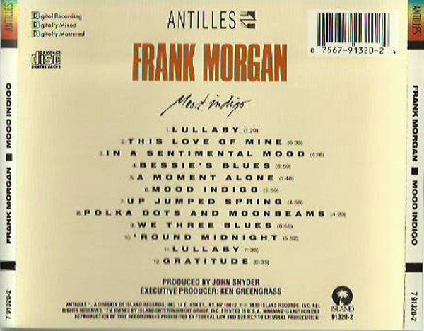 Frank Morgan : Mood Indigo (CD, Album)