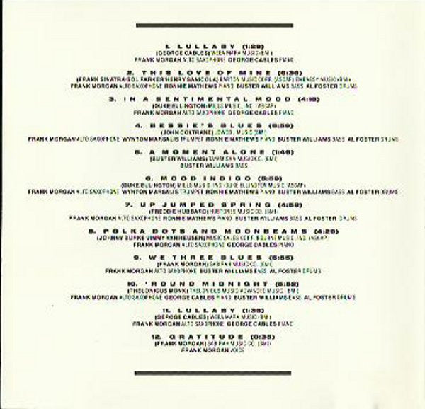 Frank Morgan : Mood Indigo (CD, Album)