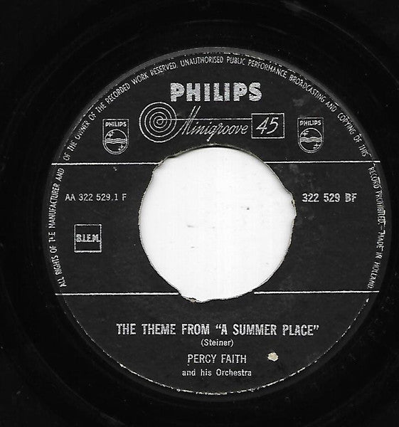 Percy Faith And His Orchestra* : The Theme From "A Summer Place" / Go-Go-Po-Go (7", Single)