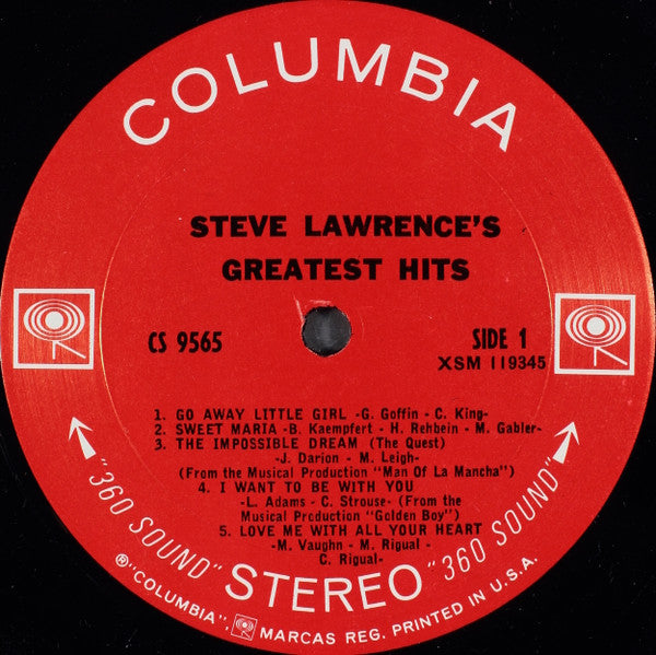 Steve Lawrence (2) : Steve Lawrence's Greatest Hits (LP, Comp)