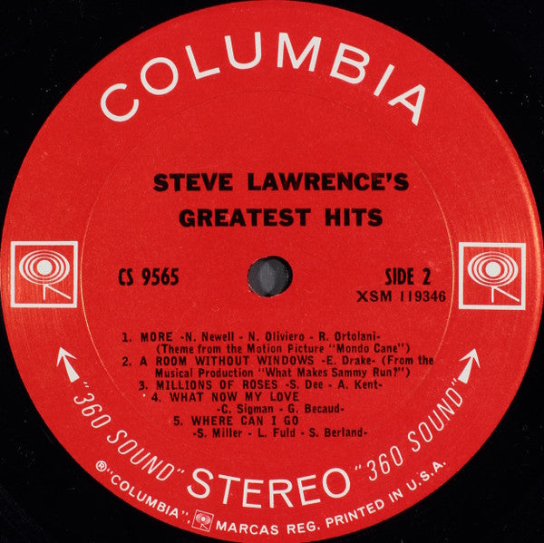 Steve Lawrence (2) : Steve Lawrence's Greatest Hits (LP, Comp)