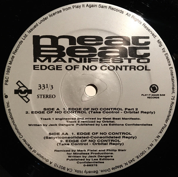 Meat Beat Manifesto : Edge Of No Control (12", Single)