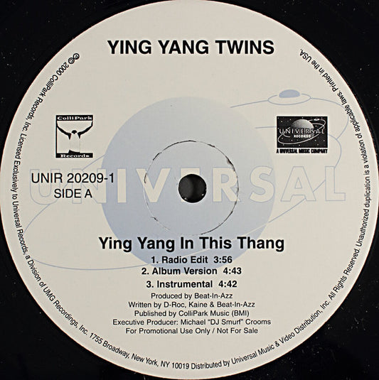 Ying Yang Twins : Ying Yang In This Thang / Whistle While You Twurk (12", Promo)