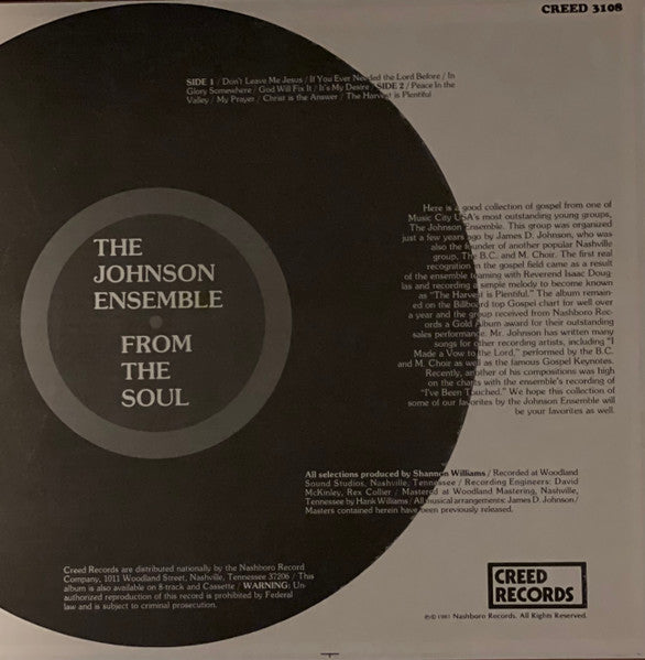 The Johnson Ensemble : From The Soul (LP, Album)