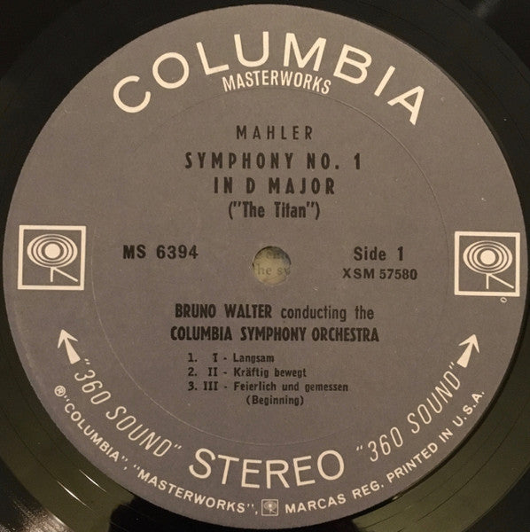 Mahler*, Bruno Walter Conducts Columbia Symphony Orchestra : Symphony No. 1 In D "The Titan" (LP)