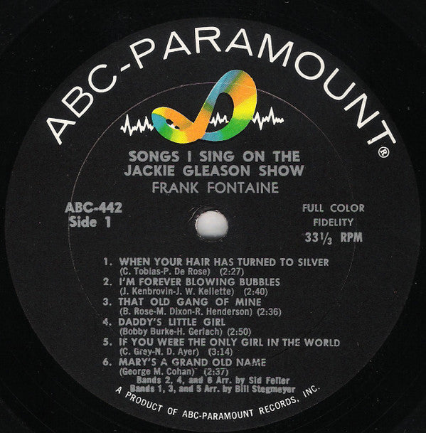 Frank Fontaine : Songs I Sing On The Jackie Gleason Show (LP, Album, Mono)