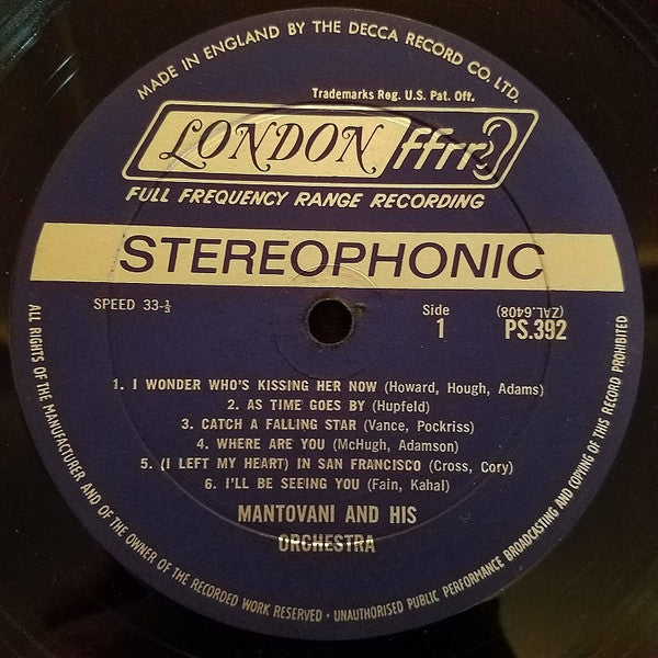 Mantovani And His Orchestra : The Incomparable Mantovani (LP, Album)