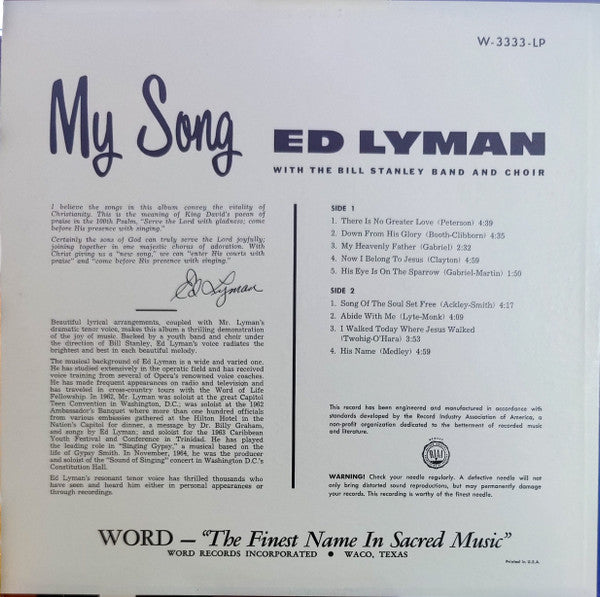 Ed Lyman : My Song (LP, Album)