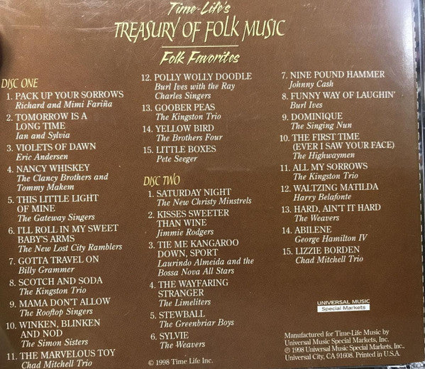 Various : Time-Life's Treasury Of Folk Music - Folk Favorites - Volume Three (2xCD, Comp)