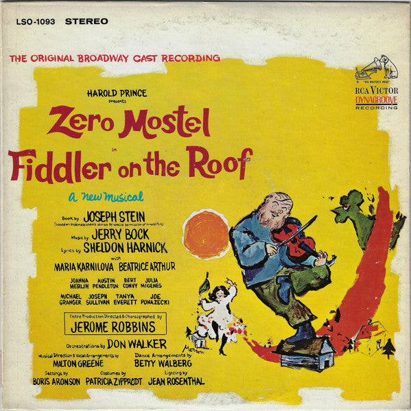 Various : Zero Mostel In Fiddler On The Roof (The Original Broadway Cast Recording) (LP, Album, RE, Ind)