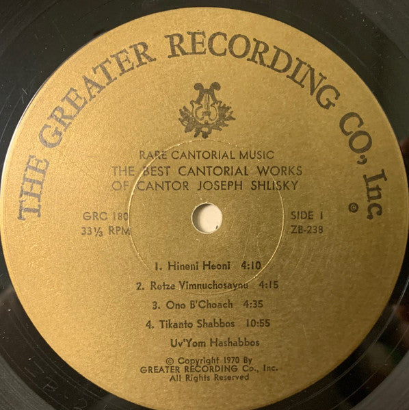 Joseph Shlisky : The Best Cantorial Works Of Joseph Shlisky (LP)