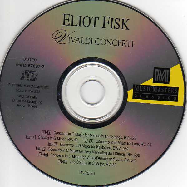 Eliot Fisk : Vivaldi Concerti & Other Works (CD, Album, Club)