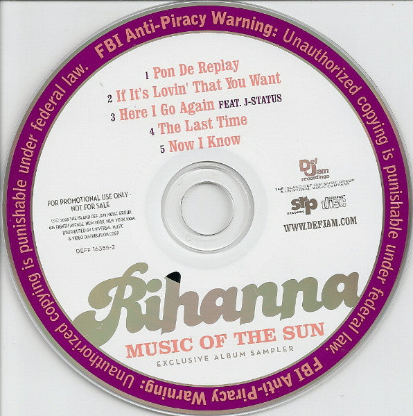 Rihanna : Music Of The Sun (Album Sampler) (CD, Promo, Smplr)