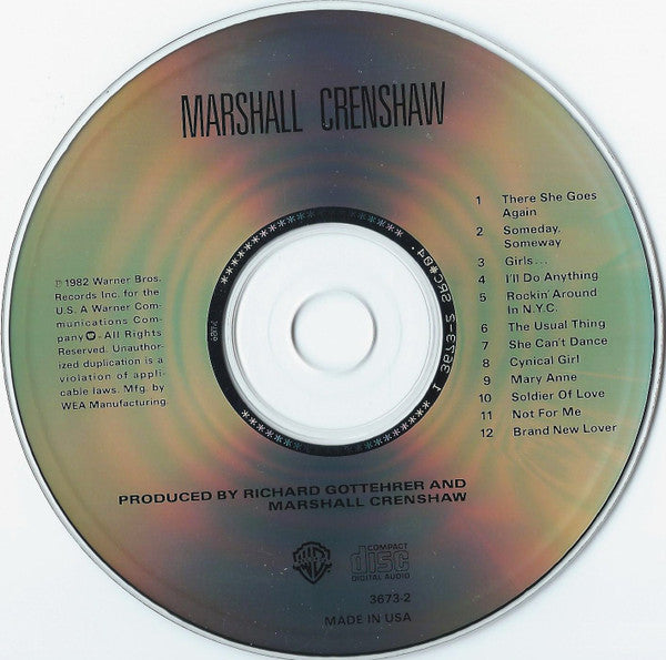 Marshall Crenshaw : Marshall Crenshaw (CD, Album, RE)