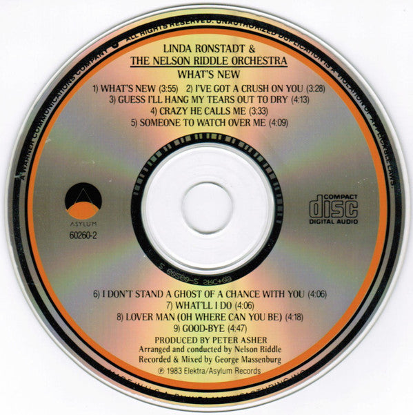 Linda Ronstadt & The Nelson Riddle Orchestra* : What's New (CD, Album)