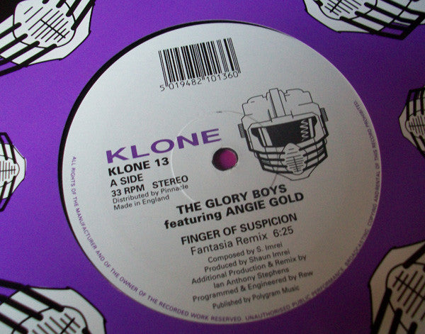 The Glory Boys Featuring Angie Gold : Finger Of Suspicion (12")