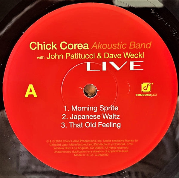 Chick Corea Akoustic Band With John Patitucci And Dave Weckl : Live (3xLP, Album, RE)