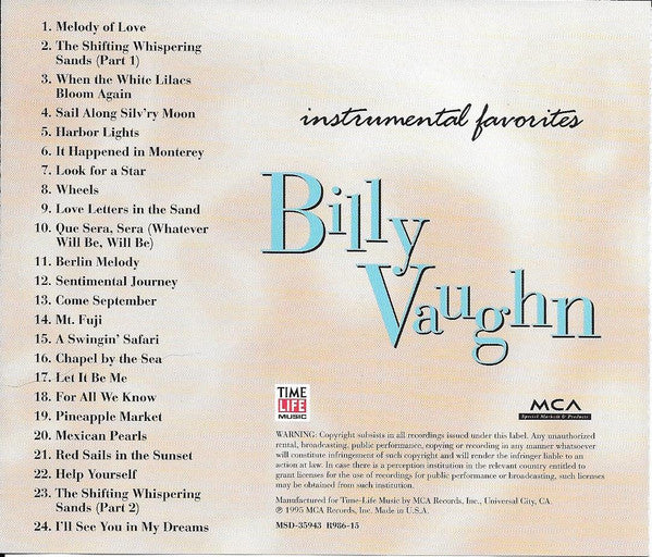 Billy Vaughn : Instrumental Favorites (CD, Comp)
