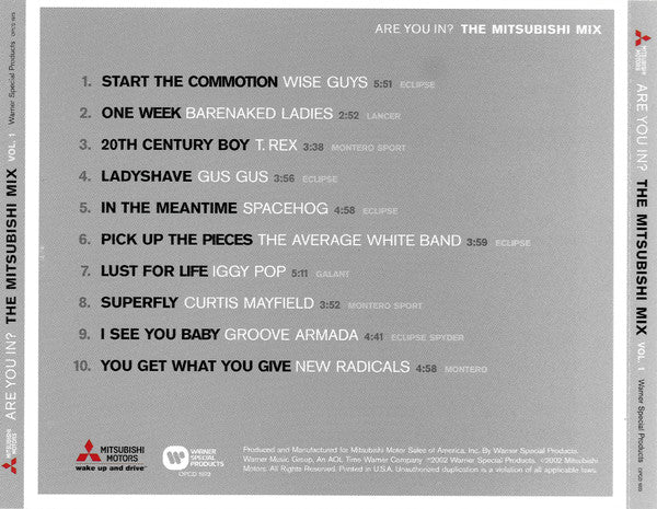 Various : Are You In? The Mitsubishi Mix Volume 1 (CD, Comp, Ltd)