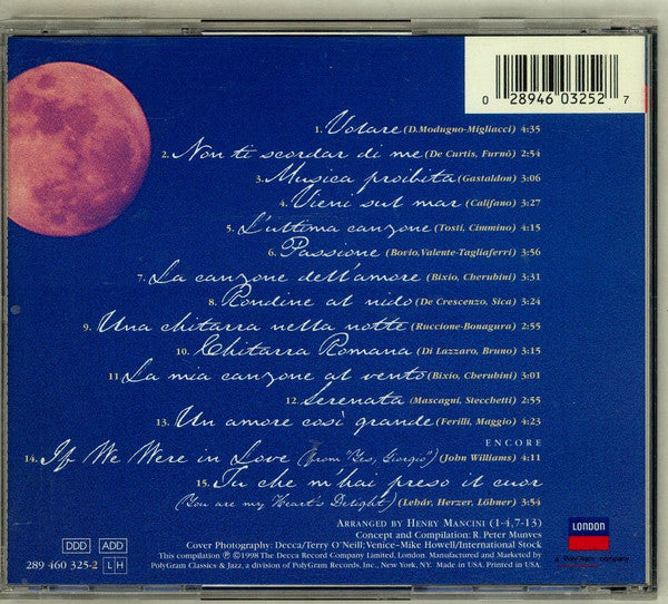 Luciano Pavarotti : Notte D'Amore - Popular Italian Love Songs (CD, Comp)