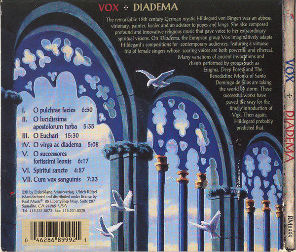 VOX (3) : Diadema - Hildegard Von Bingen (CD, Album, Dig)