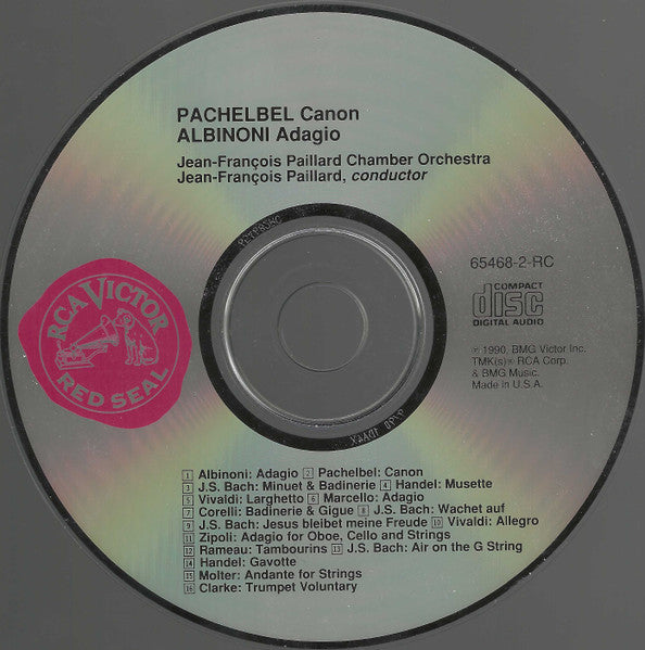 Jean-François Paillard Chamber Orchestra* : The Pachelbel Canon, Albinoni Adagio, And Other Baroque Melodies (CD)