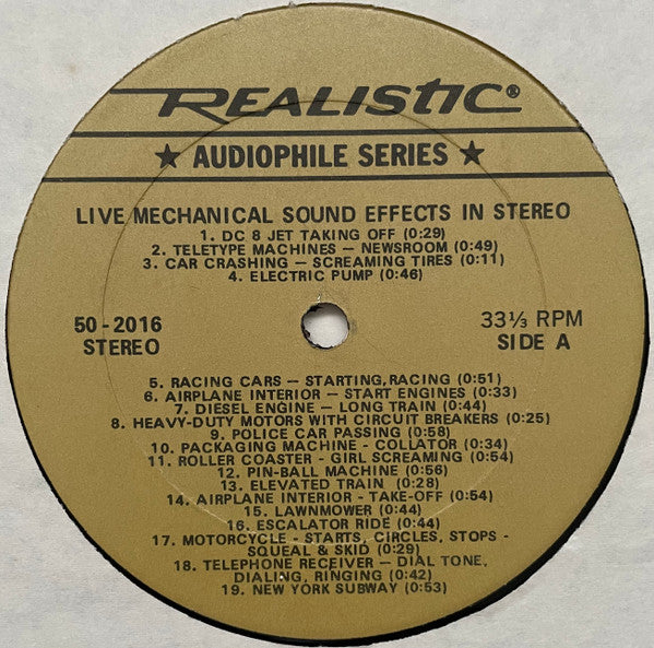 No Artist : Live Mechanical Sound Effects In Stereo (LP, Album)