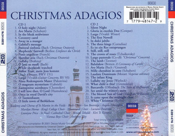 Various : Christmas Adagios (2xCD, Album, Comp, RE)