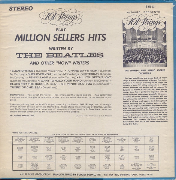 101 Strings : Play Hits Written By The Beatles (LP)