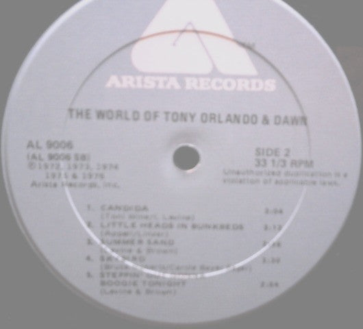 Tony Orlando & Dawn : The World Of Tony Orlando & Dawn (2xLP, Comp)