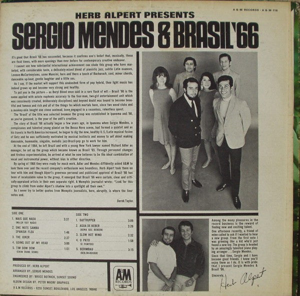 Sergio Mendes & Brasil '66* : Herb Alpert Presents Sergio Mendes & Brasil '66 (LP, Album, Mon)