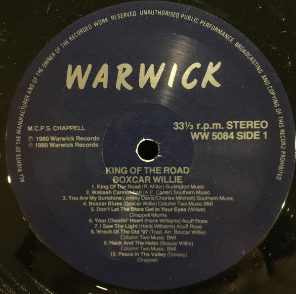 Boxcar Willie : King Of The Road  (LP, Comp)