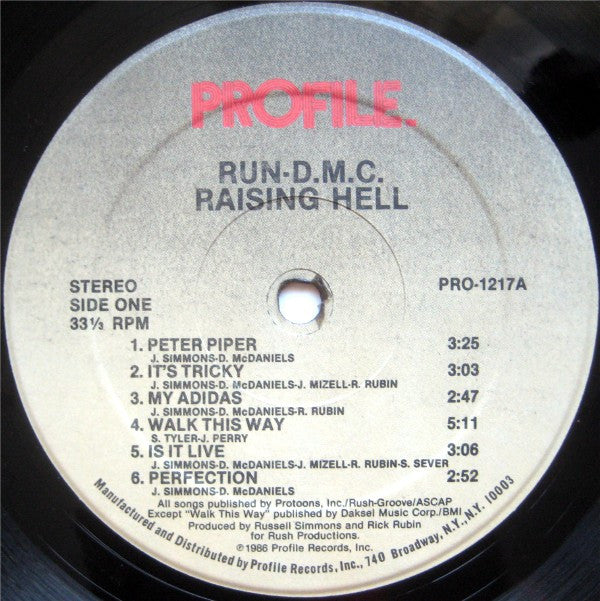 Run DMC* : Raising Hell (LP, Album, Gre)