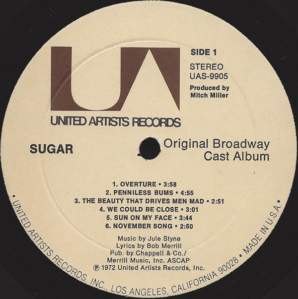 Robert Morse, Tony Roberts (9), Cyril Ritchard : Sugar (Original Broadway Cast Album) (LP, Album)